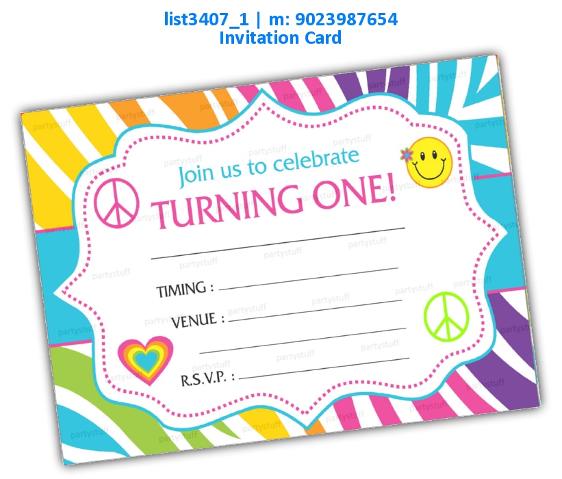 Colors Birthday Invitation Card list3407_1 Printed Cards