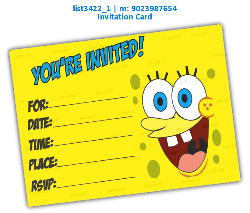 Cartoon Kids Invitation Card list3422_1 Printed Cards