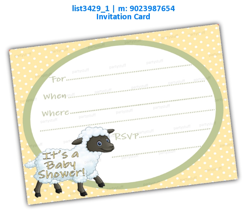 Sheep Invitation Card | Printed list3429_1 Printed Cards