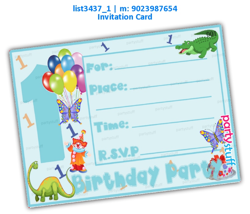 1st Birthday Invitation Card 3 | Printed list3437_1 Printed Cards