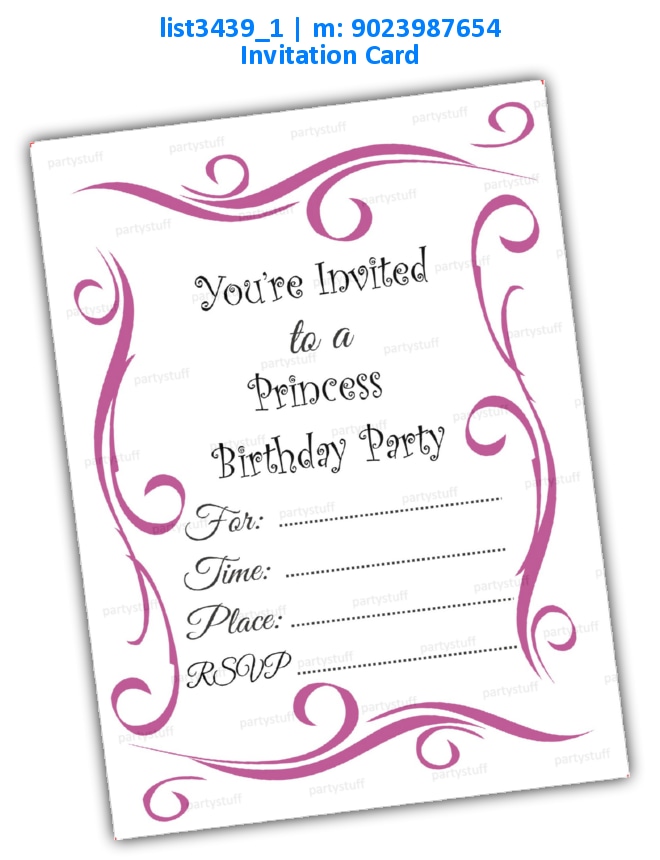 Princess Birthday Invitation Card 2 | Printed list3439_1 Printed Cards