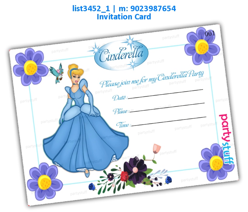 Cinderella Party Invitation Card list3452_1 Printed Cards