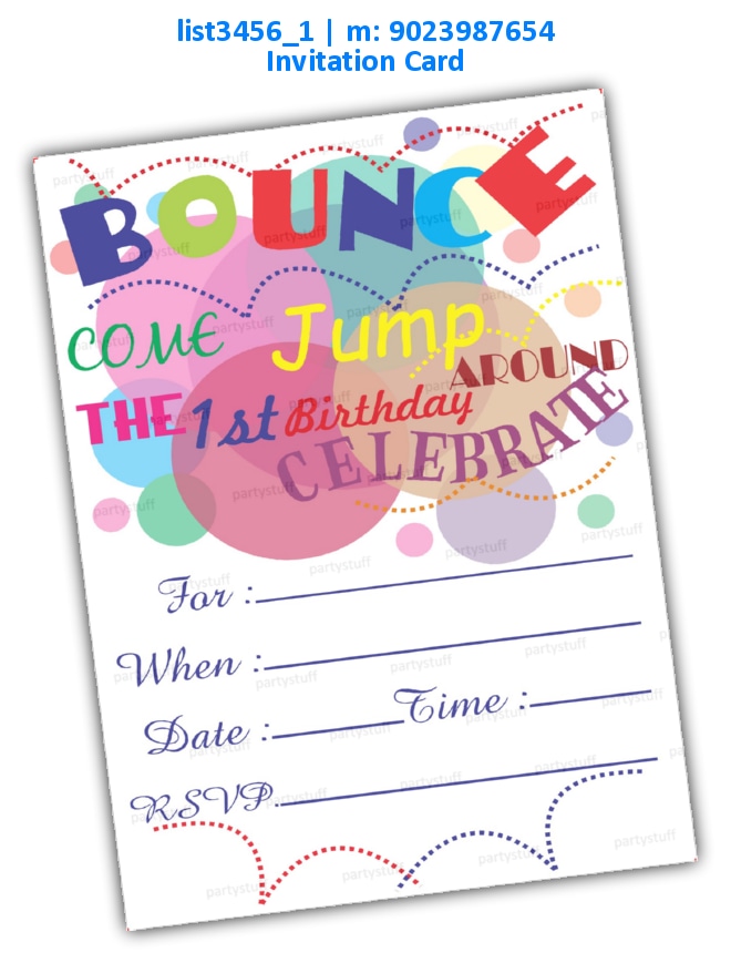 Ball 1st Birthday Invitation Card list3456_1 Printed Cards