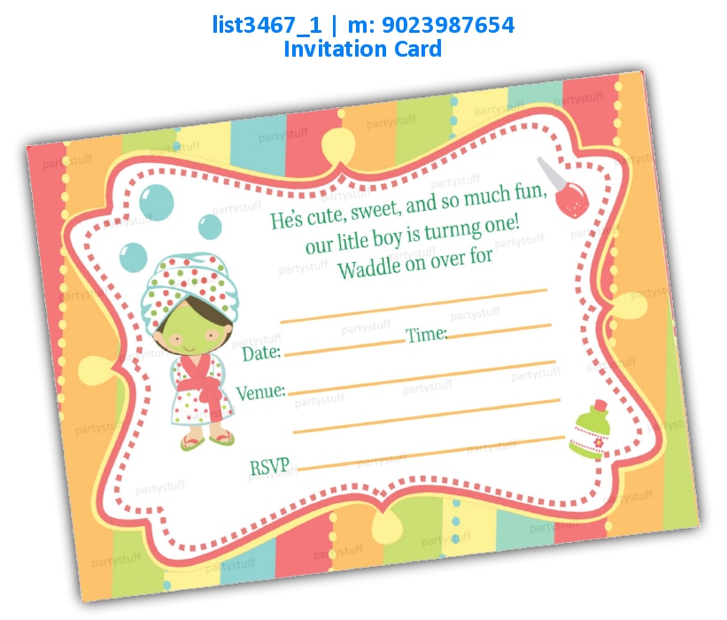 Spa Party Invitation Card | Printed list3467_1 Printed Cards