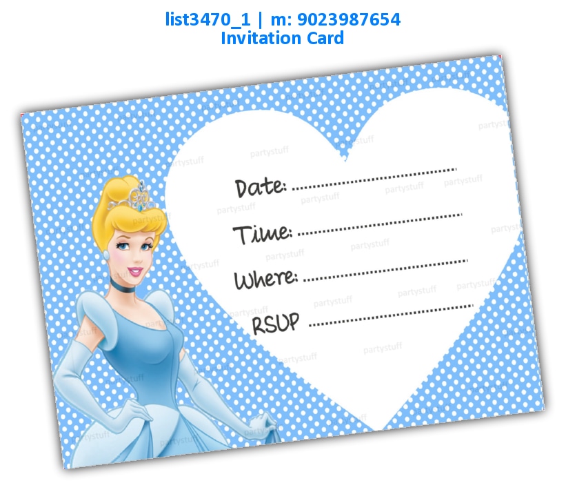 Princess Invitation Card 2 | Printed list3470_1 Printed Cards