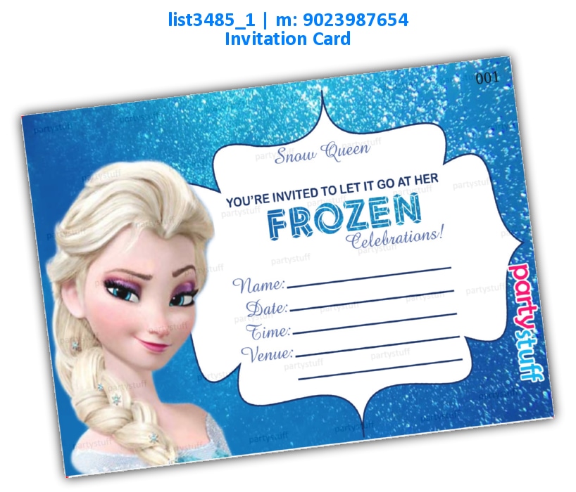 Frozen Birthday Invitation Card | Printed list3485_1 Printed Cards