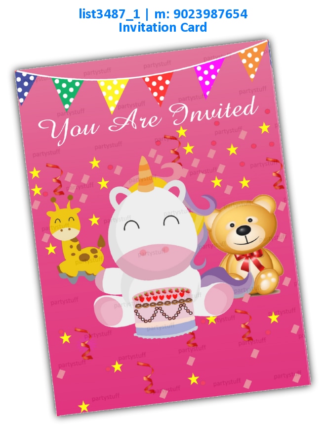Animals Birthday Invitation Card 2 | Printed list3487_1 Printed Cards