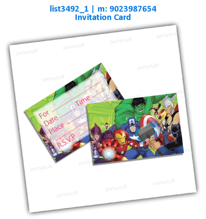 Avengers Invitation Card list3492_1 Printed Cards