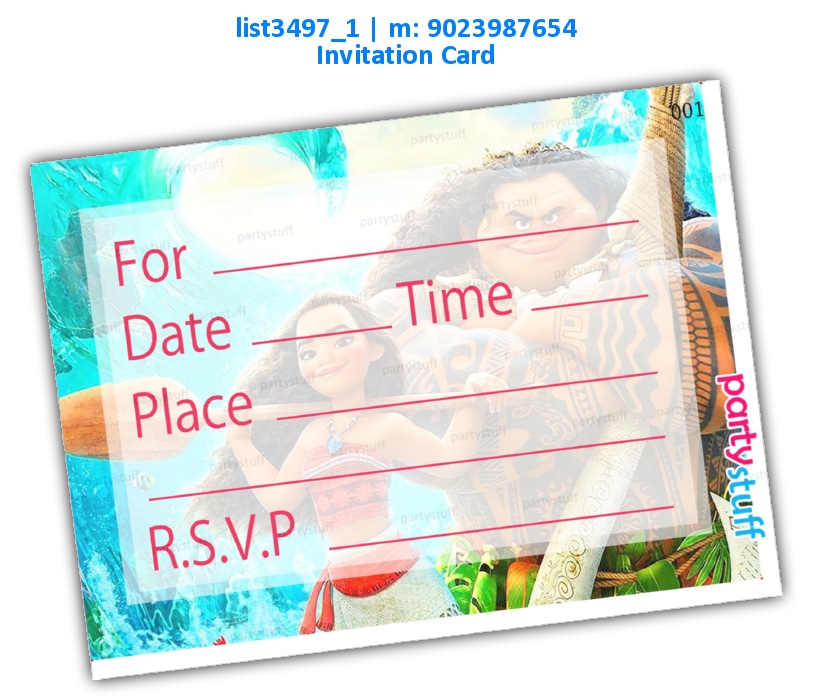 Moana Invitation Card | Printed list3497_1 Printed Cards