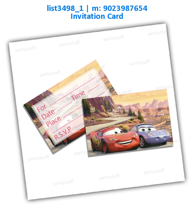 Cars Invitation Card | Printed list3498_1 Printed Cards