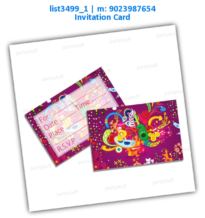 Art Pattern Invitation Card | Printed list3499_1 Printed Cards
