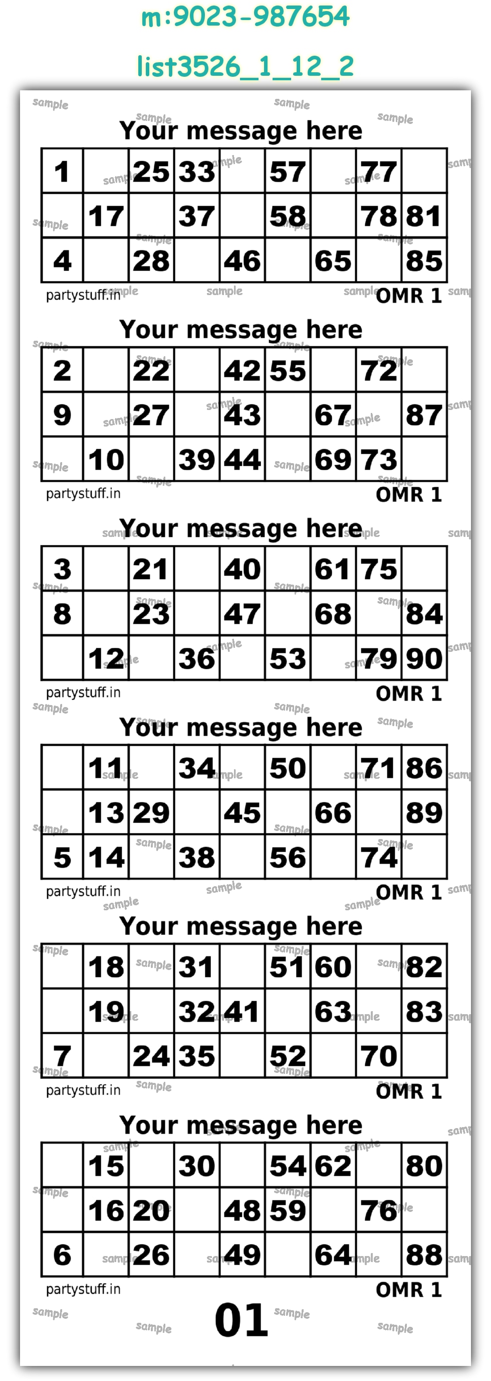 Designer Classic Tambola Housie Book Pages | PDF list3526_1_12_2 PDF Tambola Housie