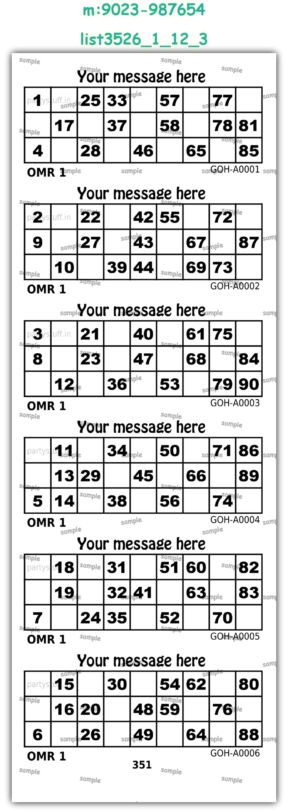 Designer Classic Tambola Housie Book Pages | PDF list3526_1_12_3 PDF Tambola Housie