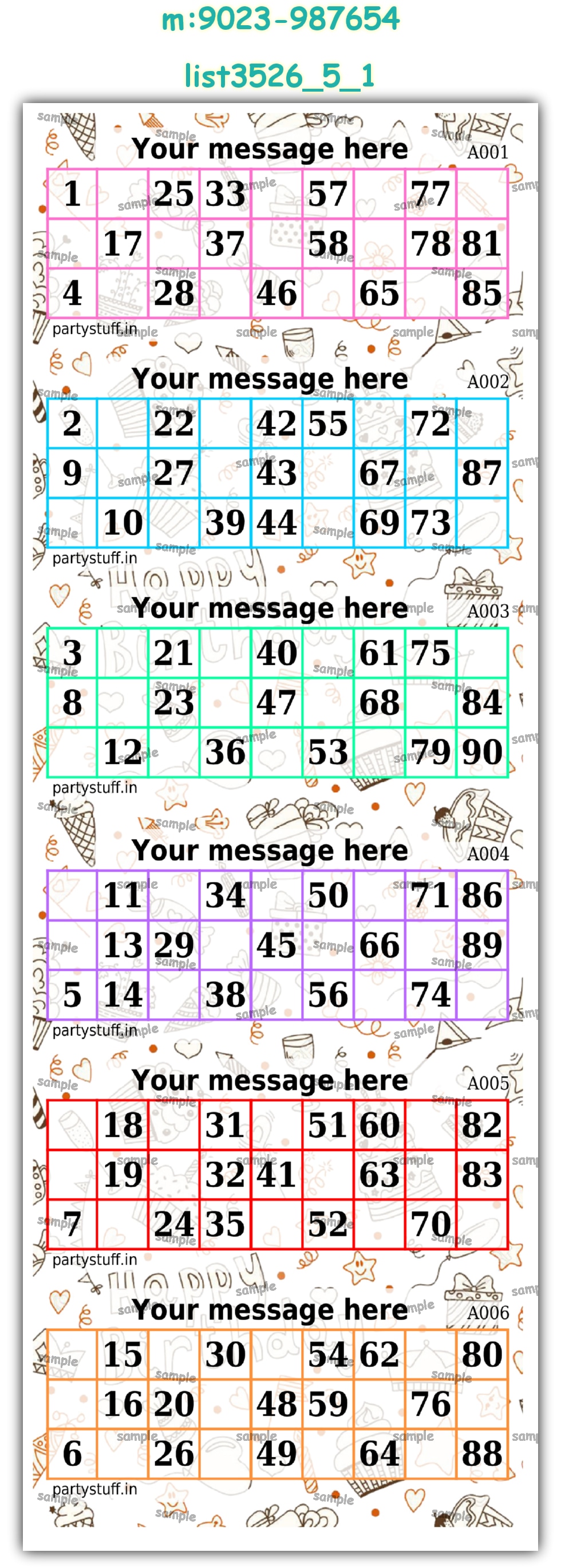 Designer Classic Tambola Housie Book Pages | PDF list3526_5_1 PDF Tambola Housie