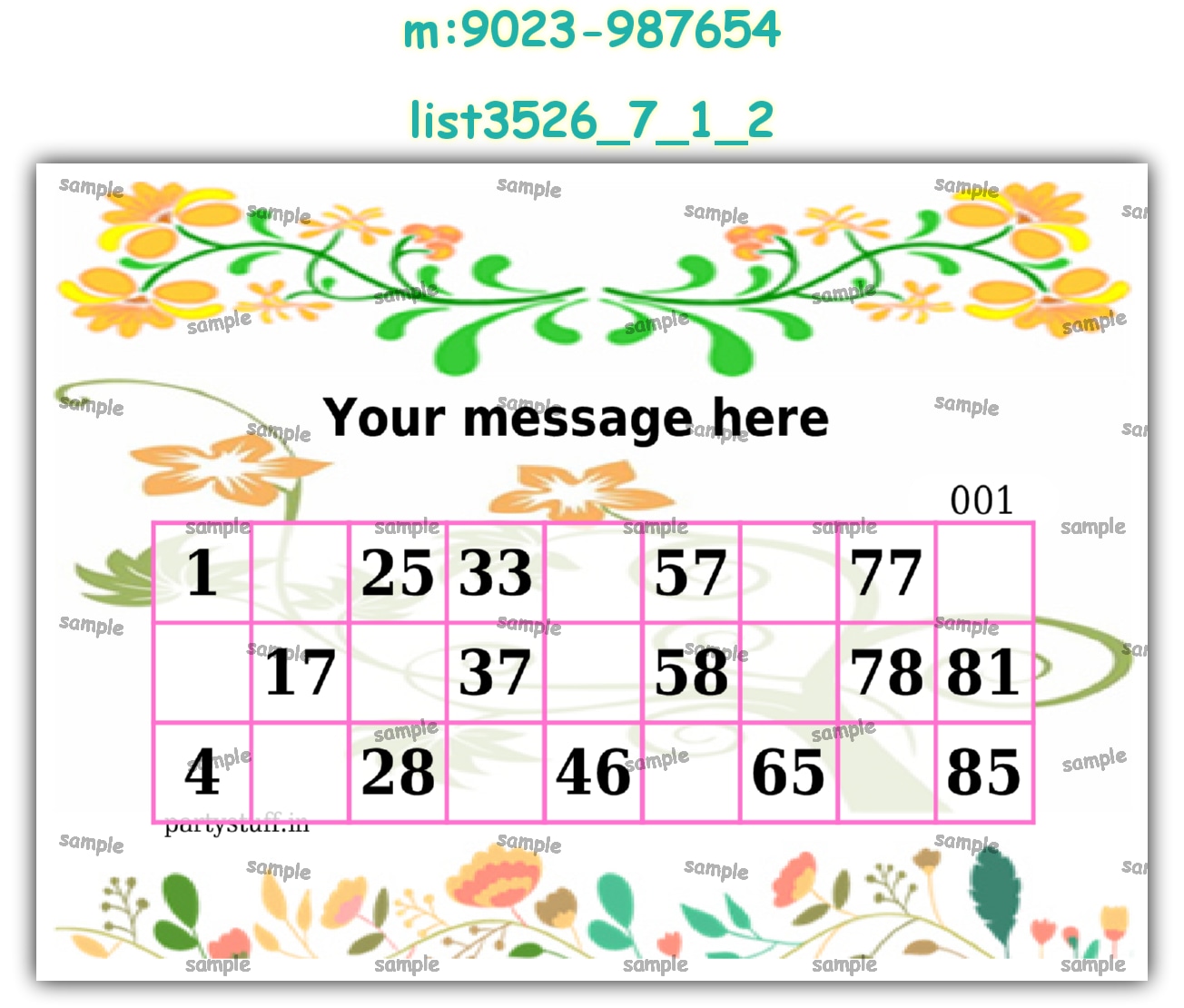 Designer Classic Tambola Housie Book Pages | PDF list3526_7_1_2 PDF Tambola Housie