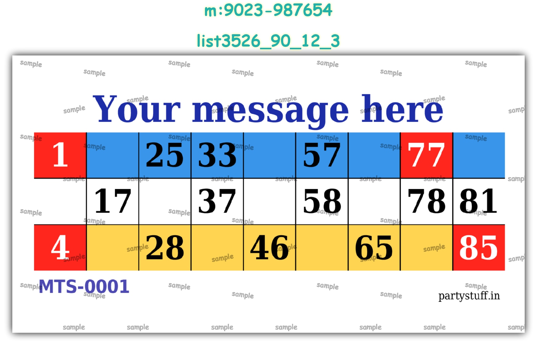 Designer Classic Tambola Housie Book Pages | PDF list3526_90_12_3 PDF Tambola Housie