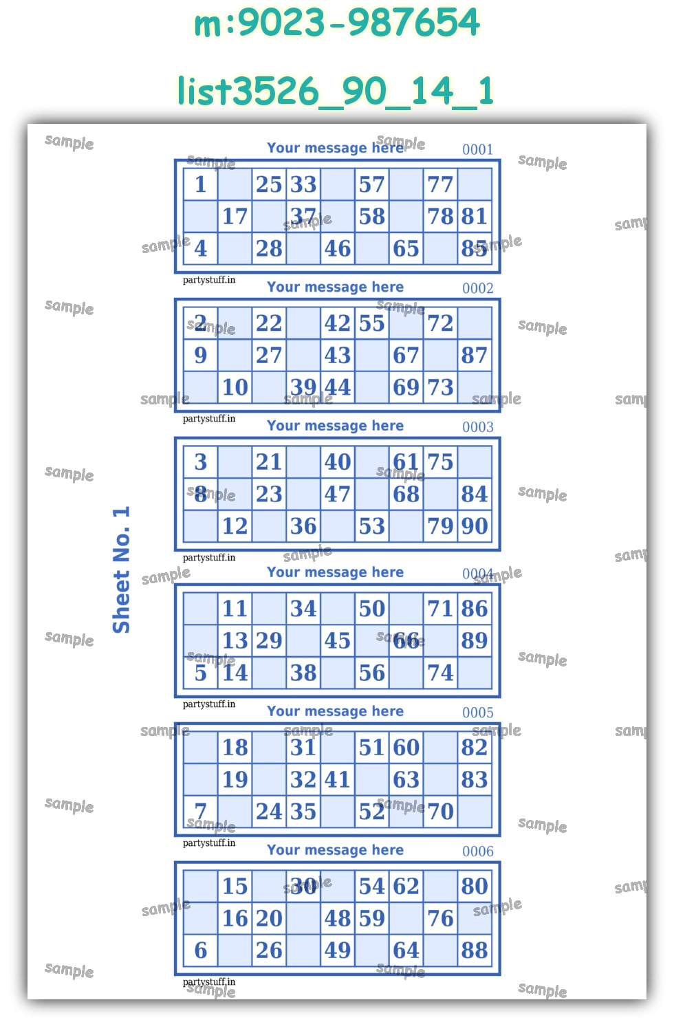 Designer Classic Tambola Housie Book Pages | PDF list3526_90_14_1 PDF Tambola Housie
