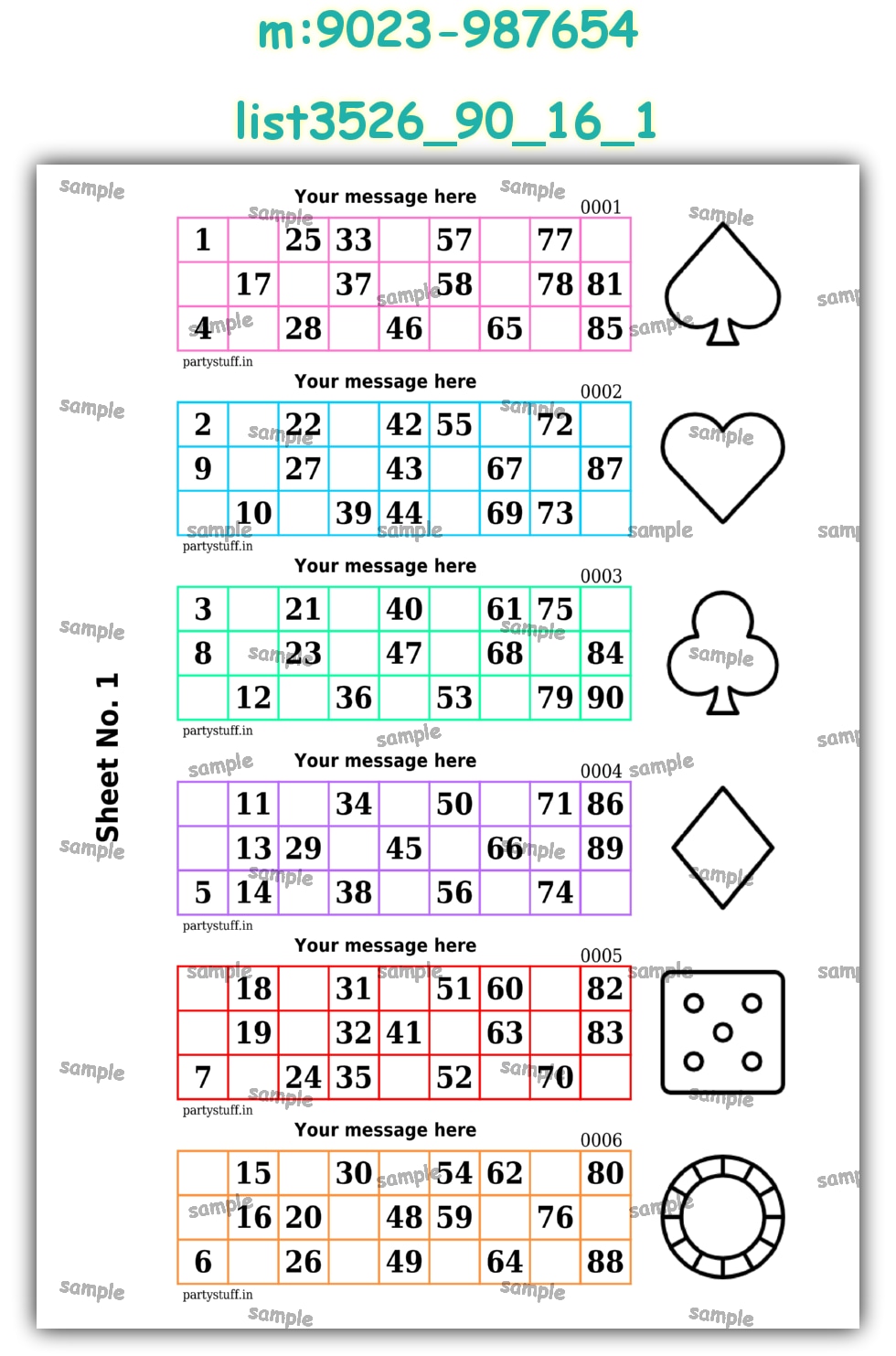 Designer Classic Tambola Housie Book Pages | PDF list3526_90_16_1 PDF Tambola Housie