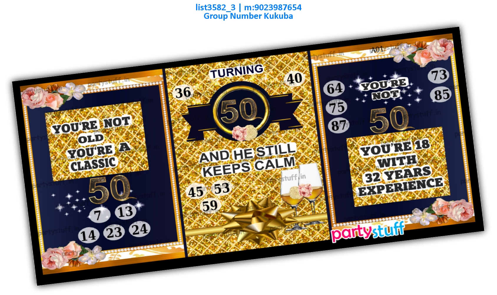 50th Golden Birthday kukuba list3582_3 PDF Tambola Housie