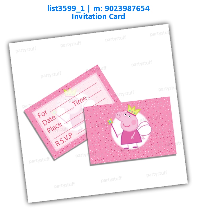 Peppa Pig Invitation Card | Printed list3599_1 Printed Cards