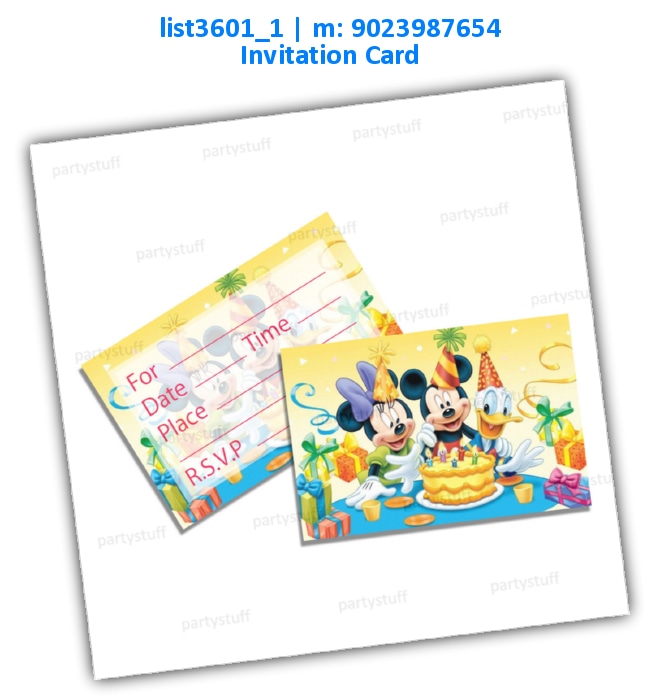 Mickey Mouse Invitation | Printed list3601_1 Printed Cards