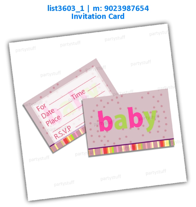 Baby Invitation Card | Printed list3603_1 Printed Cards