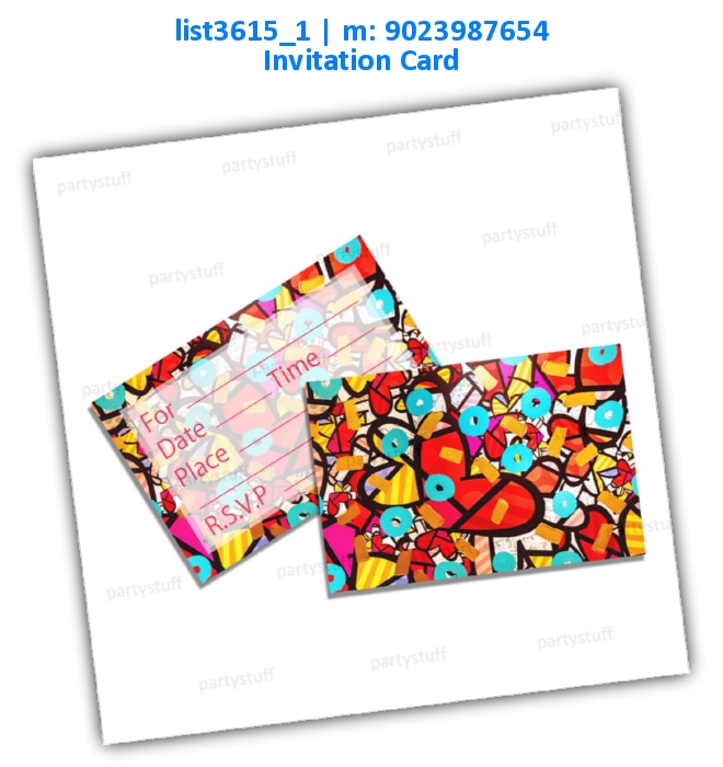 Art Pattern Invitation Card 2 | Printed list3615_1 Printed Cards