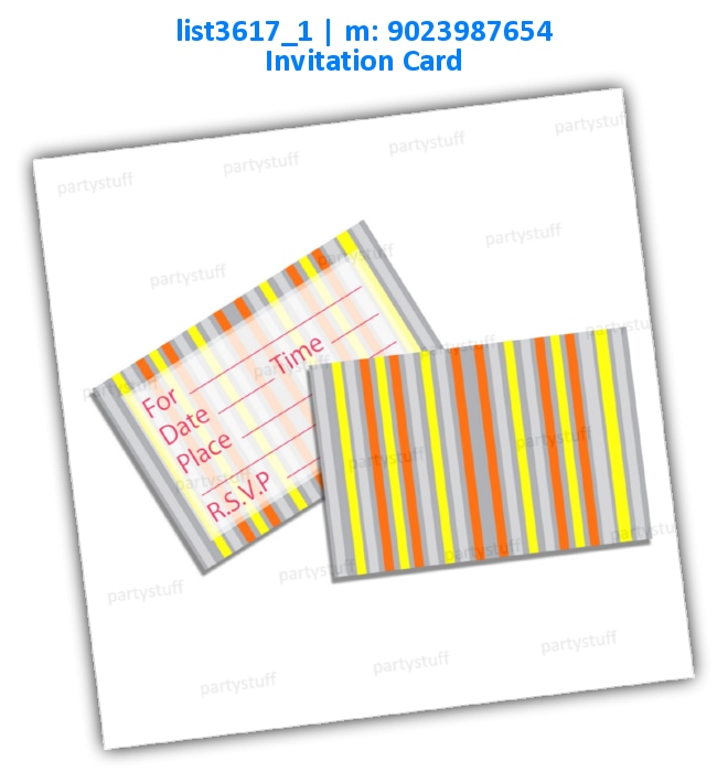 Vertical Lines Invitation Card 2 | Printed list3617_1 Printed Cards