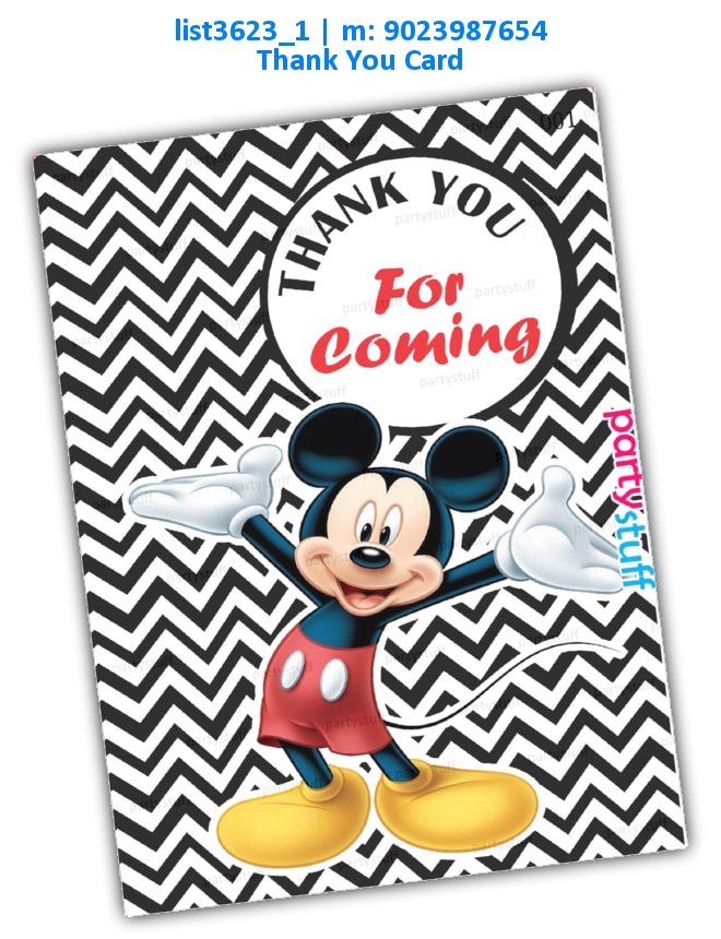 Mickey Mouse Thankyou Card list3623_1 Printed Cards