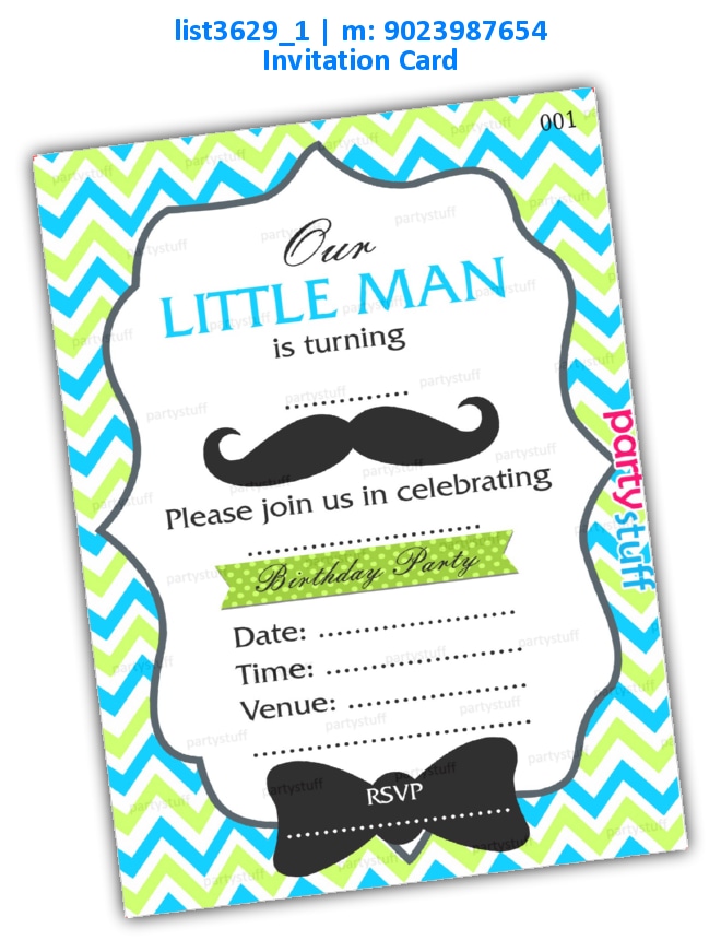 Little Man Invitation Card list3629_1 Printed Cards