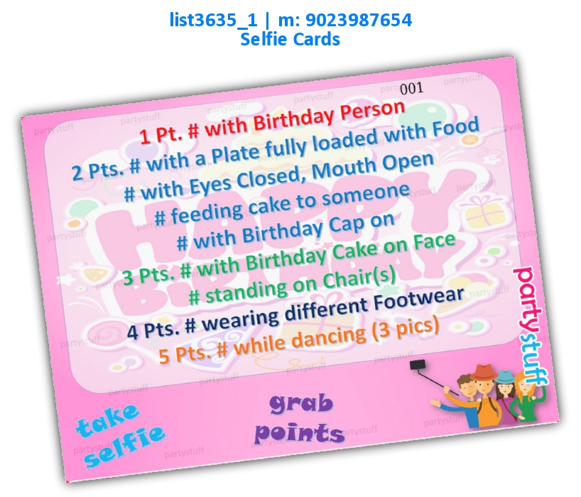 Birthday Selfie Cards list3635_1 Printed Activities