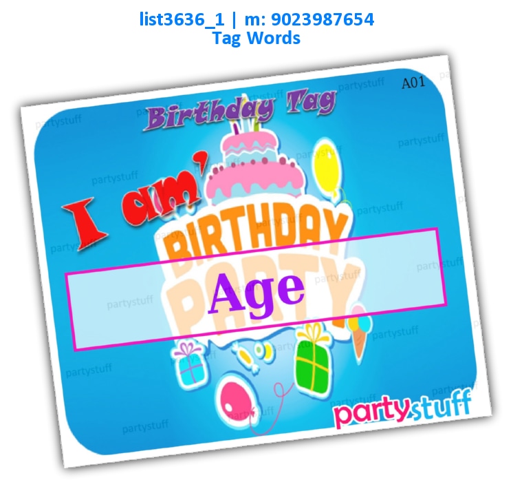 Birthday Tag Guess Cards | Printed list3636_1 Printed Activities