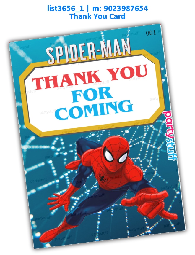 Spider Thankyou Card | Printed list3656_1 Printed Cards