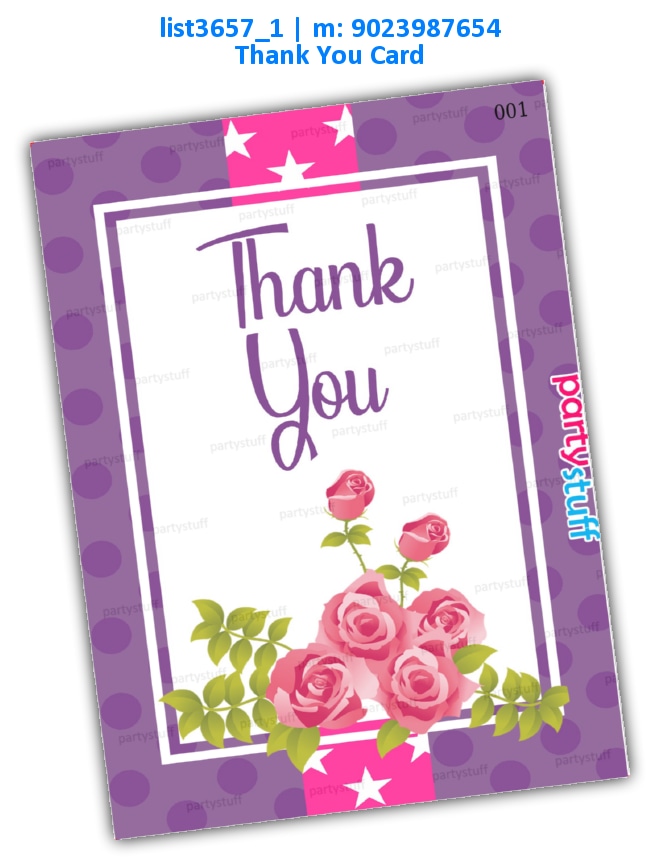 Floral Thankyou Card 2 | Printed list3657_1 Printed Cards