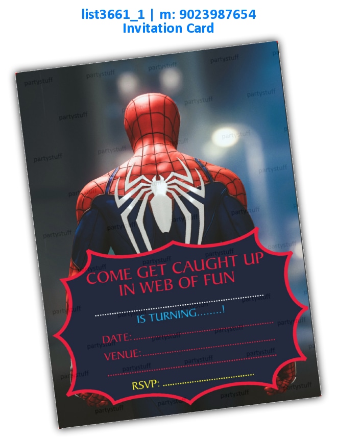 Spiderman Invitation Card 3 list3661_1 Printed Cards
