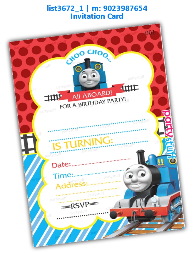 Train Invitation Card | Printed list3672_1 Printed Cards