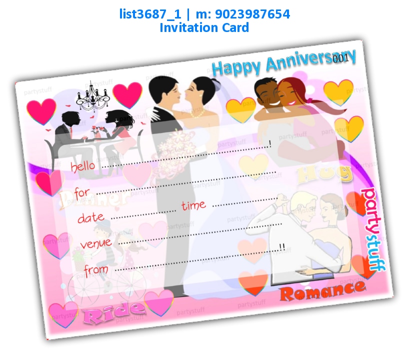 Anniversary Invitation Card | Printed list3687_1 Printed Cards