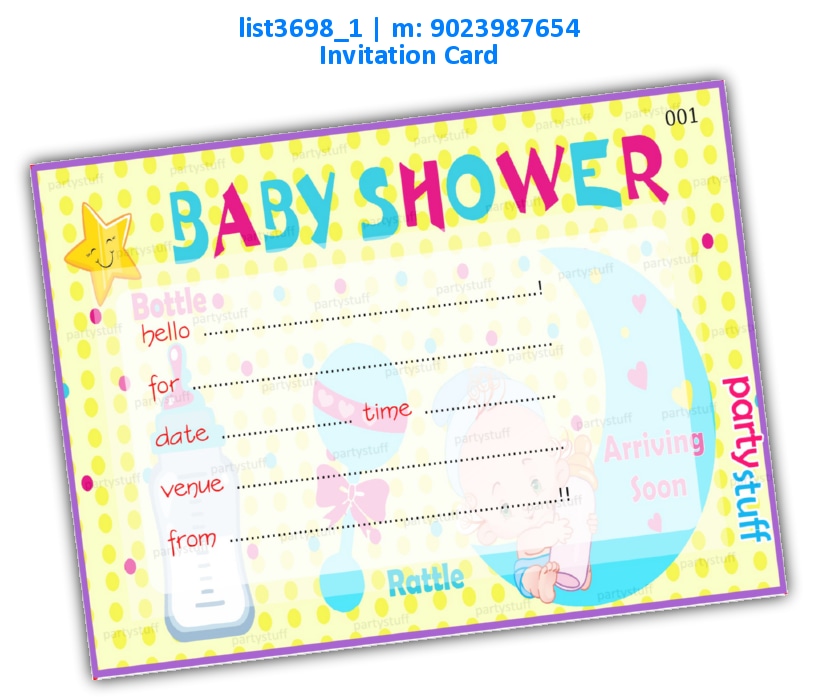 Baby Shower Invitation Card 7 | Printed list3698_1 Printed Cards