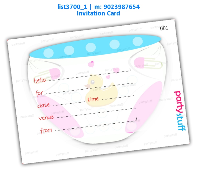 Baby Shower Invitation Card 9 | Printed list3700_1 Printed Cards