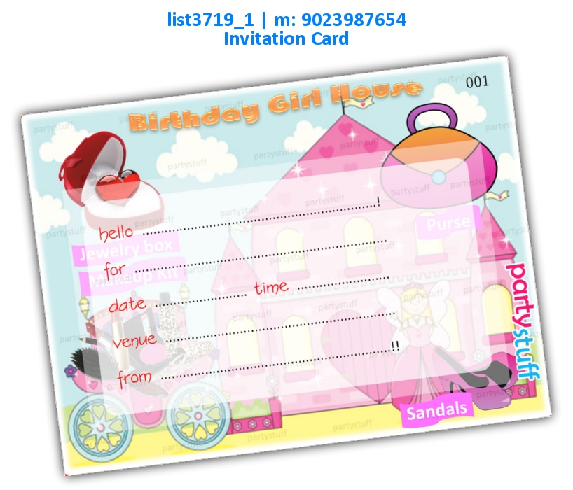 Birthday Invitation Card 9 | Printed list3719_1 Printed Cards