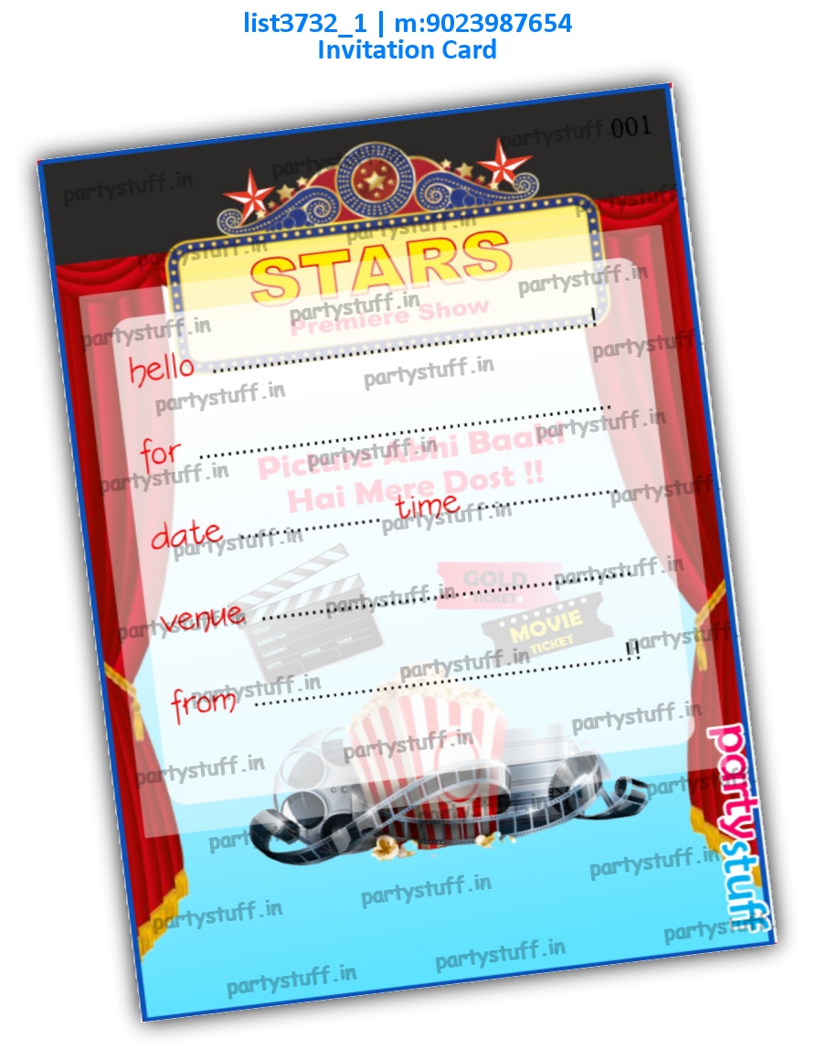 Bollywood Invitation Card | Printed list3732_1 Printed Cards