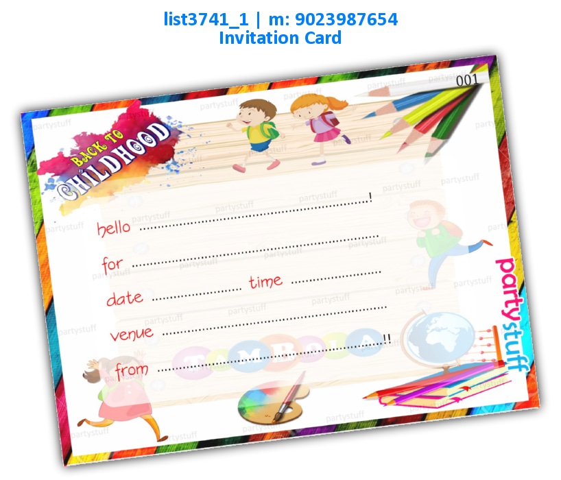 Childhood Invitation Card | Printed list3741_1 Printed Cards