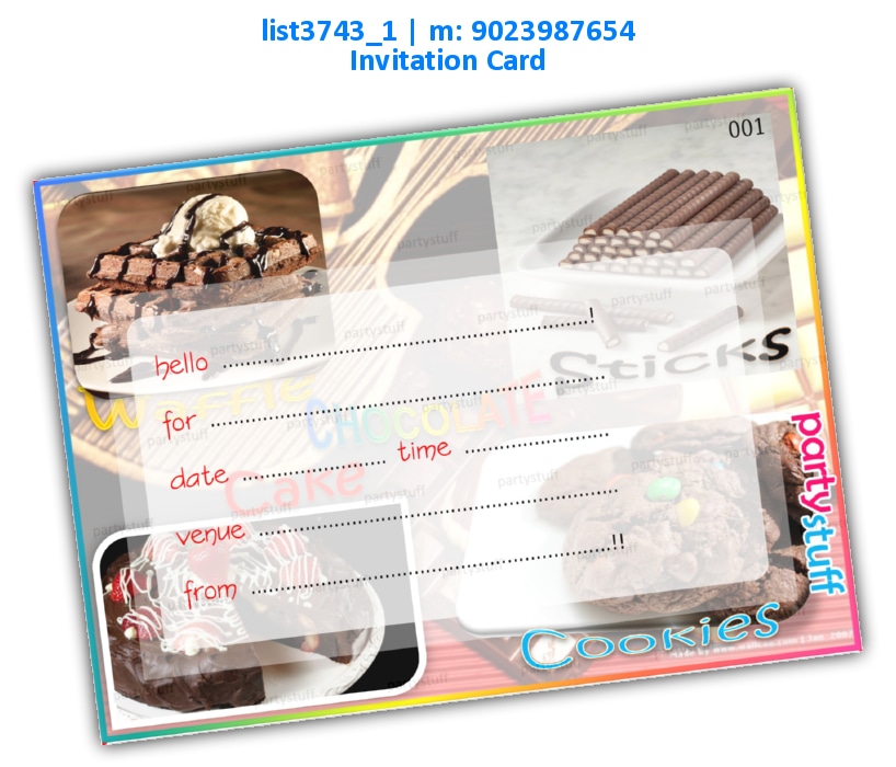 Chocolate Invitation Card | Printed list3743_1 Printed Cards