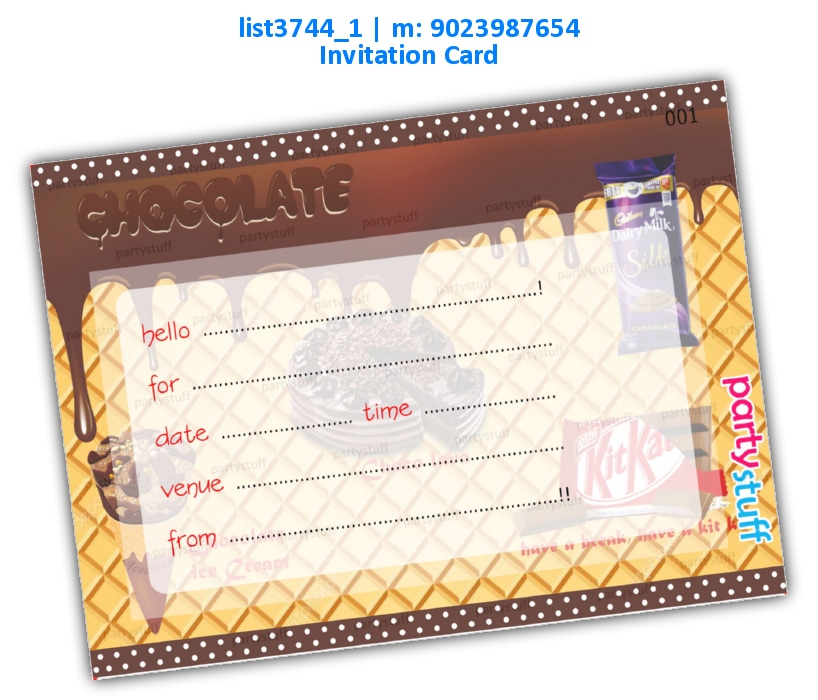 Chocolate Invitation Card 2 | Printed list3744_1 Printed Cards