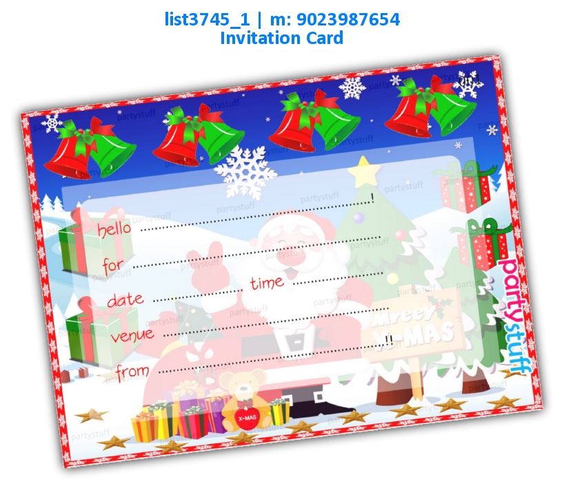 Christmas Invitation Card | Printed list3745_1 Printed Cards