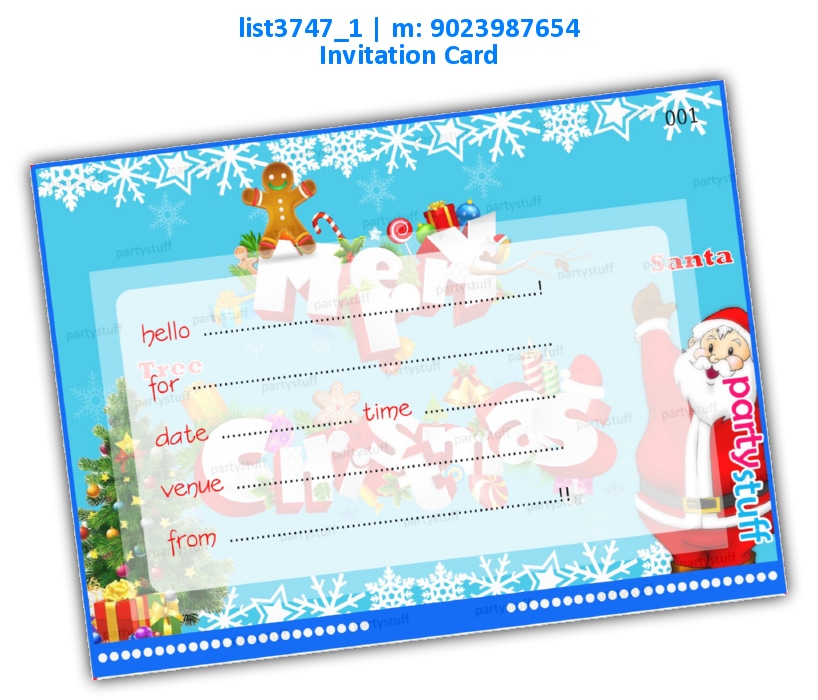 Christmas Invitation Card 3 | Printed list3747_1 Printed Cards