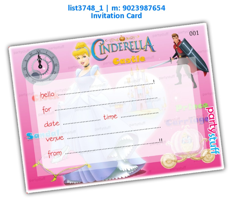 Cinderella Invitation Card list3748_1 Printed Cards