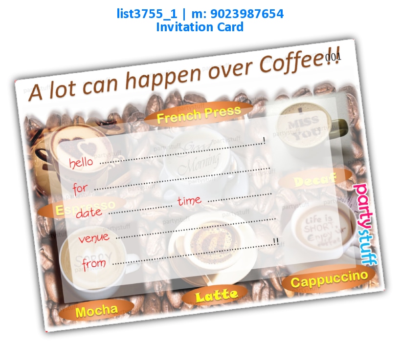Coffee Invitation Card list3755_1 Printed Cards