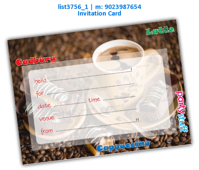 Coffee Invitation Card 2 | Printed list3756_1 Printed Cards