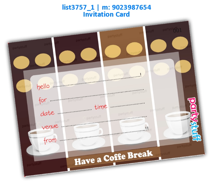 Coffee Invitation Card 3 | Printed list3757_1 Printed Cards